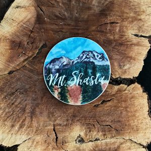 Mount Shasta Small Watercolor 2" Round