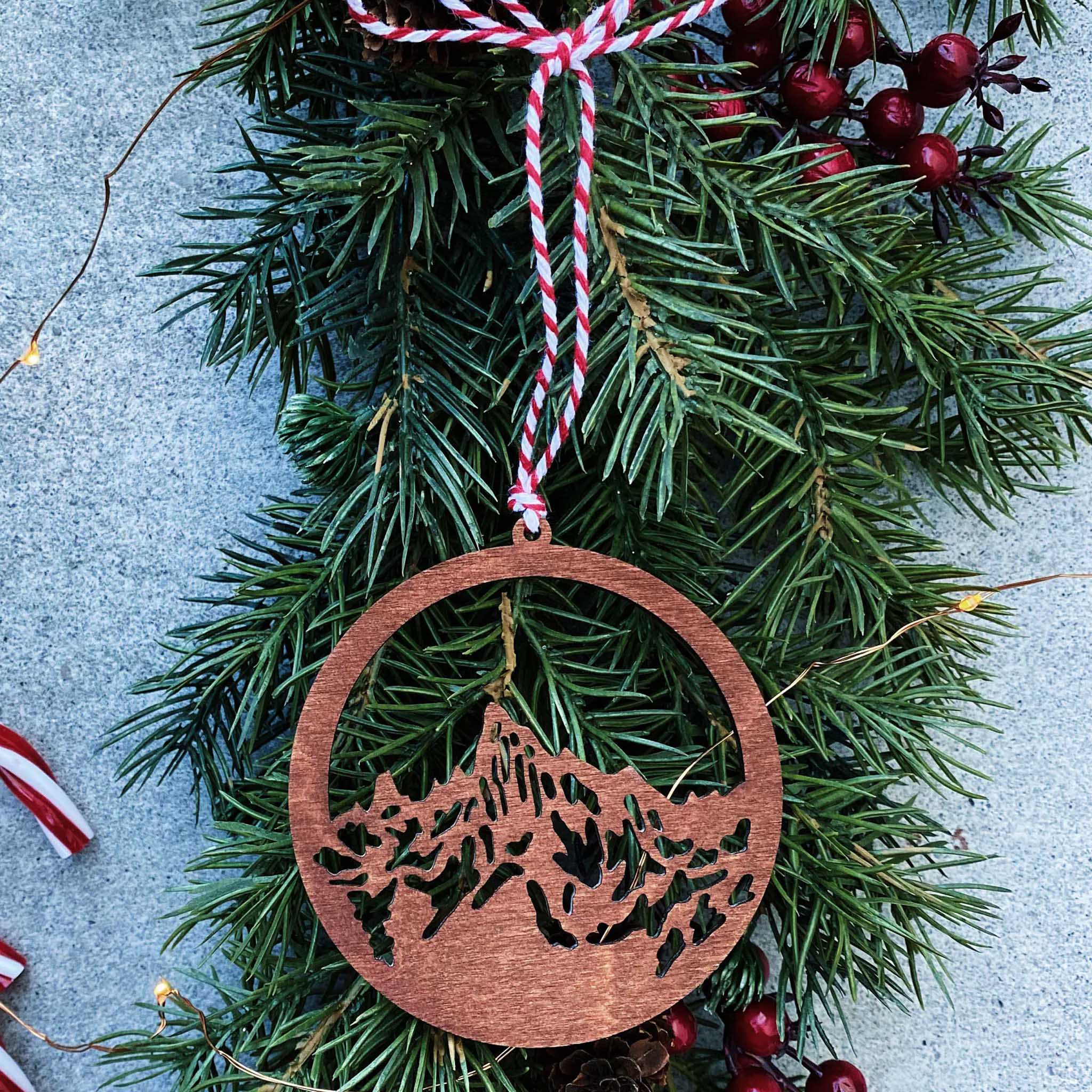 Sawtooth Mountains Cutout Ornament