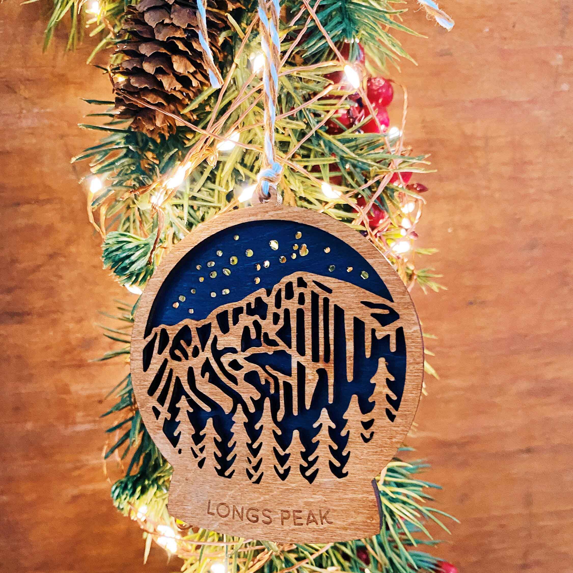 Longs Peak Snow Globe Ornament